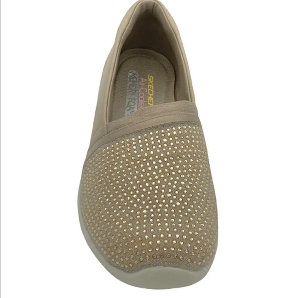 Skechers Arya Sparkle Slip On Shoes Natural